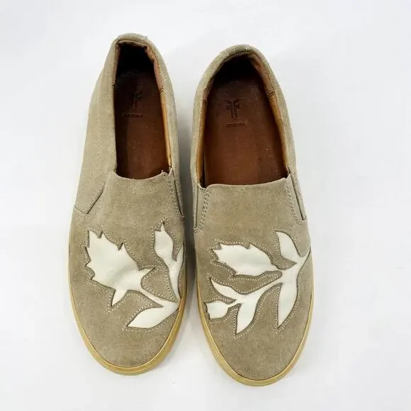 Frye Suede Floral Slip On Sneakers - Picture 6 of 6